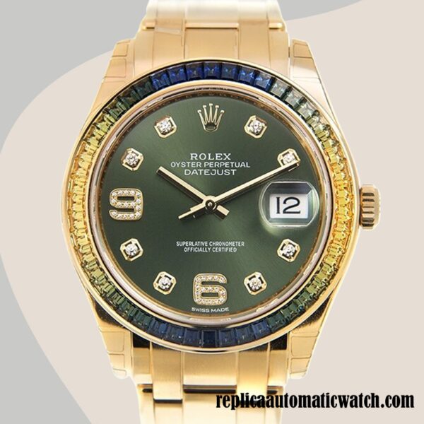 replica automatic Rolex Pearlmaster Ladies 86348SABLV-42748 Rolex Calibre 2813 Green Dial Automatic