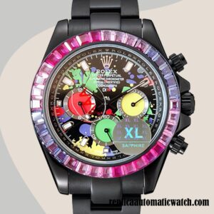replica automatic Rolex Daytona DIW Men's Mingzhu Engine Hands and Markers Black-tone