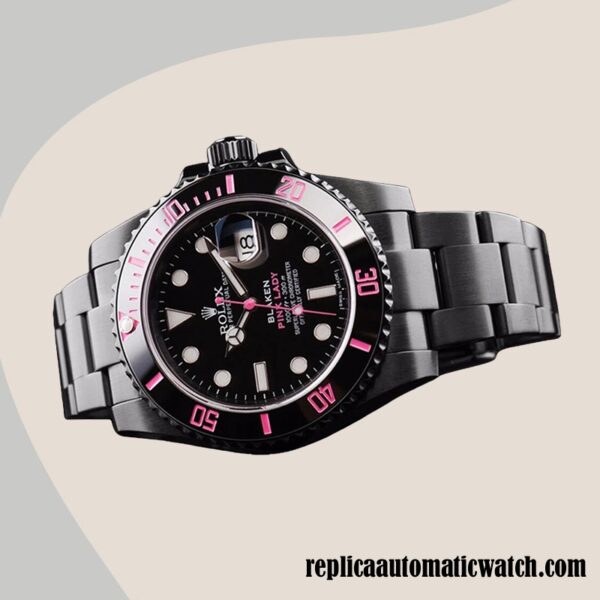 replica automatic Rolex Submariner Rolex Calibre 2836/2813 Men's PINKLADY Automatic Silver-tone - Image 3