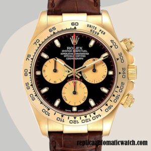 replica automatic Rolex Daytona Rolex Calibre 7750 116518 Men's Hands and Markers Black Dial