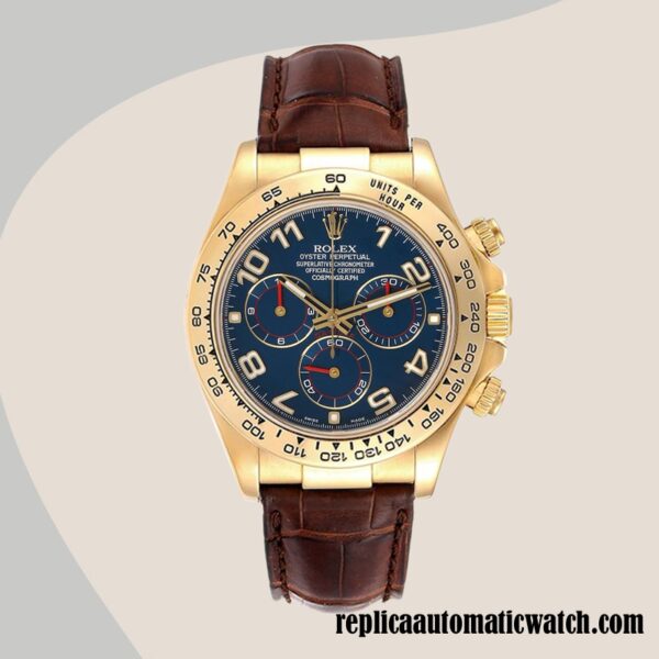 replica automatic Rolex Daytona Men's Rolex Calibre 7750 116518 Blue Dial Hands - Image 2