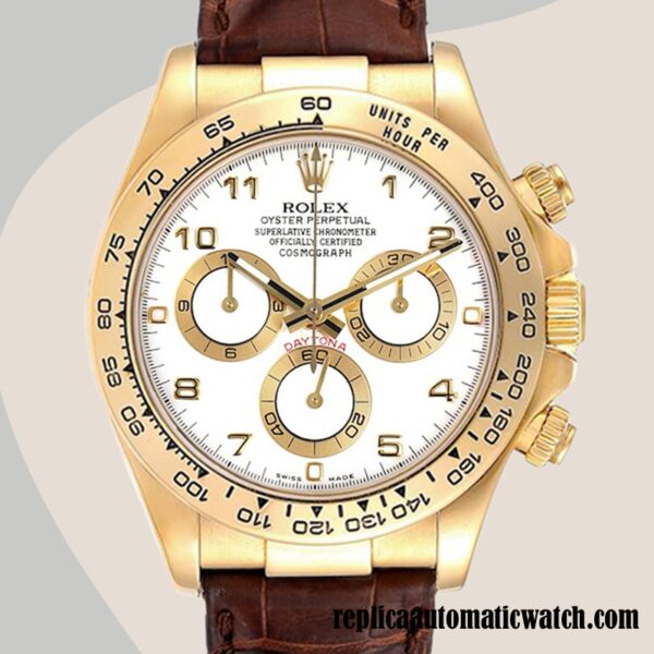 replica automatic Rolex Daytona 116518 Rolex Calibre 7750 Men's White Dial