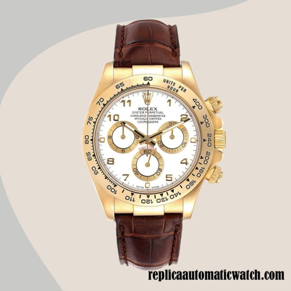replica automatic Rolex Daytona 116518 Rolex Calibre 7750 Men's White Dial - Image 2