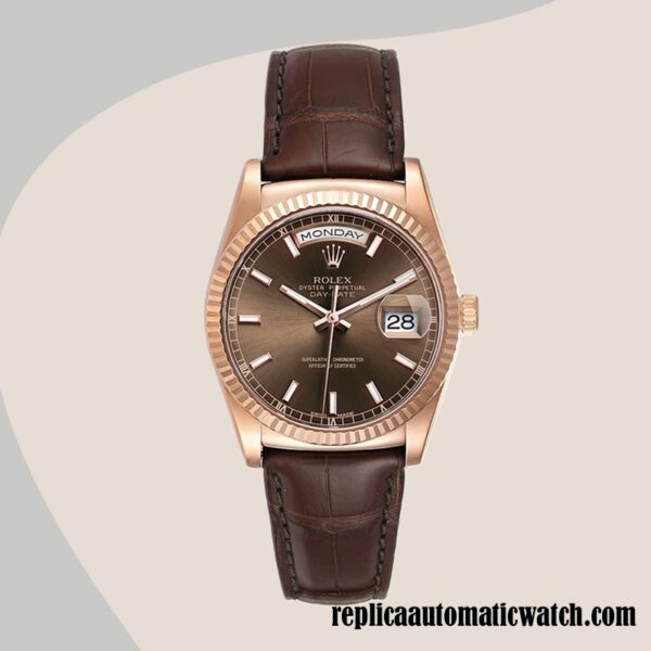 replica automatic Rolex Day-Date Rolex Calibre 2836/2813 Men's 118135 Brown-tone - Image 2