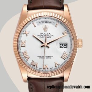 replica automatic Rolex Day-Date Men's 118135 Rolex Calibre 2836/2813 White Dial