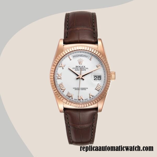 replica automatic Rolex Day-Date Men's 118135 Rolex Calibre 2836/2813 White Dial - Image 2