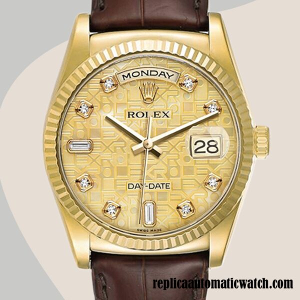 replica automatic Rolex Day-Date Rolex Calibre 2836/2813 Men's m118138-0087 Champagne Jubilee Dial