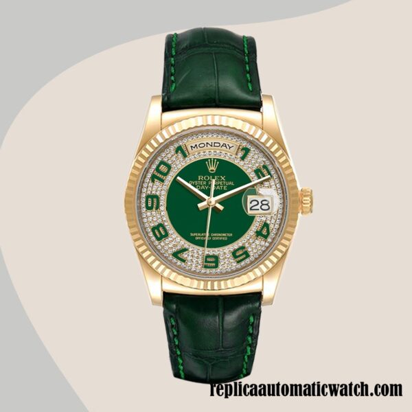 replica automatic Rolex Day-Date 118138 Men's Rolex Calibre 2836/2813 Green Dial Automatic - Image 2