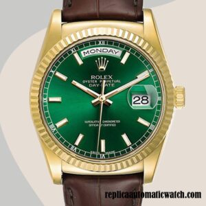 replica automatic Rolex Day-Date Men's Rolex Calibre 2836/2813 m118138-0030 Hands and Markers Brown-tone