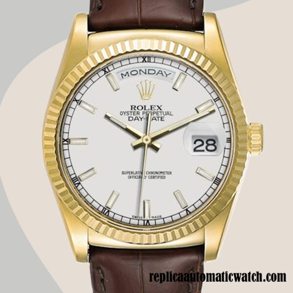 replica automatic Rolex Day-Date Rolex Calibre 2836/2813 m118138-0147 Men's White Dial