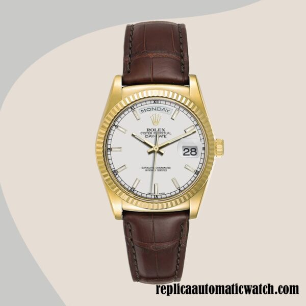 replica automatic Rolex Day-Date Rolex Calibre 2836/2813 m118138-0147 Men's White Dial - Image 2