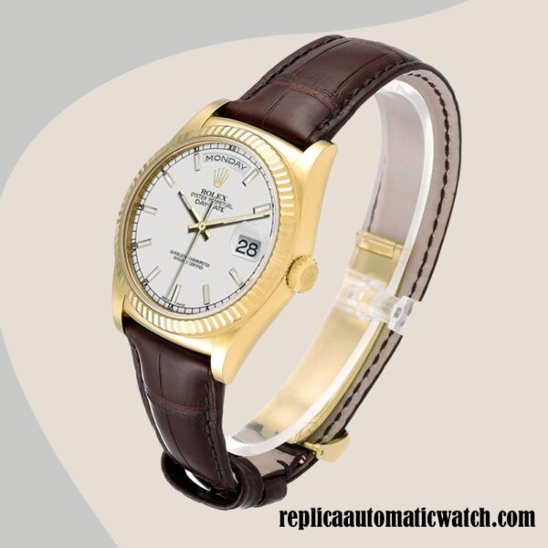 replica automatic Rolex Day-Date Rolex Calibre 2836/2813 m118138-0147 Men's White Dial - Image 3