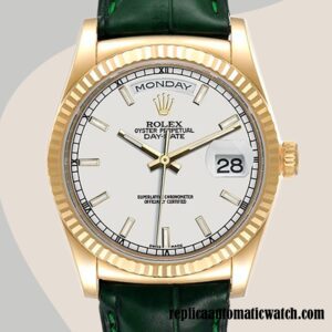 replica automatic Rolex Day-Date Men's m118138-0123 Rolex Calibre 2836/2813 Hands and Markers White Dial