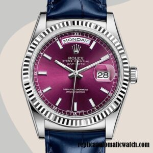 replica automatic Rolex Day-Date m118139-0060 Men's Rolex Calibre 2836/2813 Cherry Dial Blue-tone