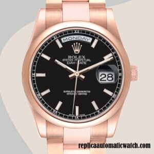 replica automatic Rolex Day-Date 118205 Men's Rolex Calibre 2836/2813 Rose Gold-tone
