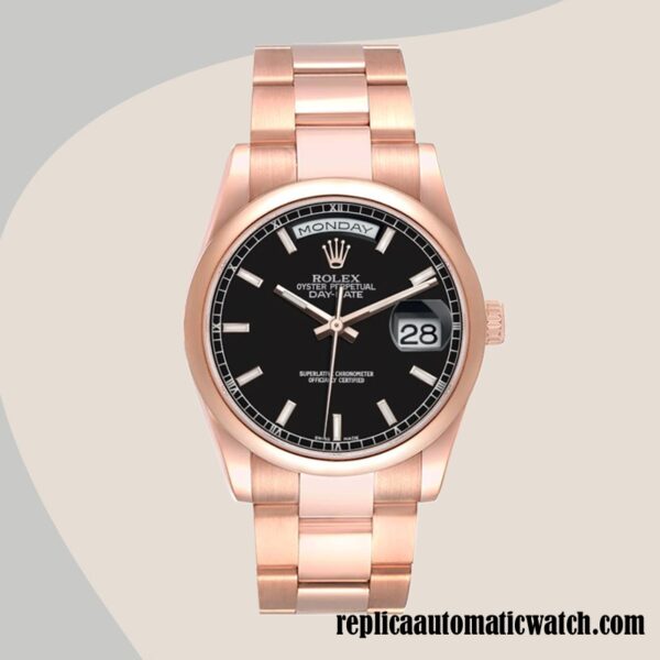 replica automatic Rolex Day-Date 118205 Men's Rolex Calibre 2836/2813 Rose Gold-tone - Image 2