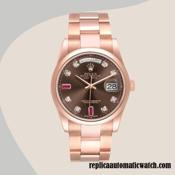 replica automatic Rolex Day-Date Men's Rolex Calibre 2836/2813 118205  Rose Gold-tone - Image 2