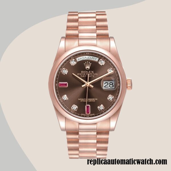 replica automatic Rolex Day-Date Men's Rolex Calibre 2836/2813 118205  Rose Gold-tone - Image 5