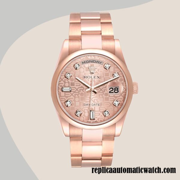 replica automatic Rolex Day-Date m118205f-0062 Rolex Calibre 2836/2813 Men's Rose Gold-tone - Image 2