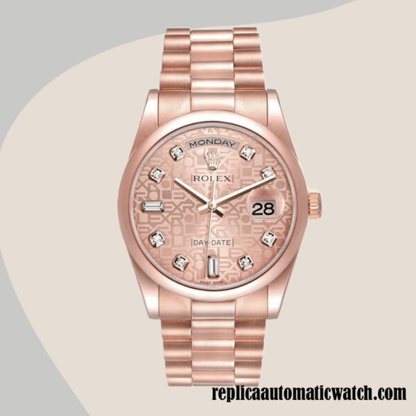 replica automatic Rolex Day-Date m118205f-0062 Rolex Calibre 2836/2813 Men's Rose Gold-tone - Image 5
