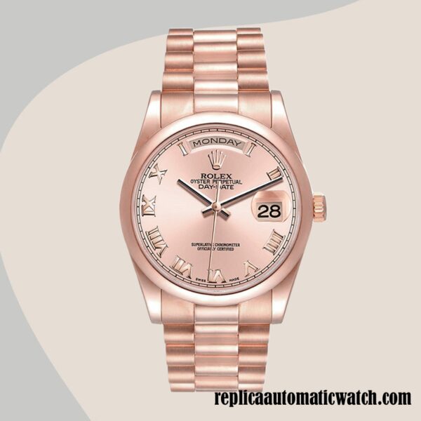 replica automatic Rolex Day-Date Men's Rolex Calibre 2836/2813 118205 Rose Gold-tone - Image 2