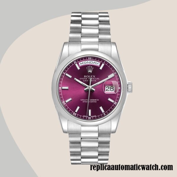 replica automatic Rolex Day-Date Rolex Calibre 2836/2813 Men's 118206 Cherry Dial - Image 2