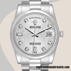 replica automatic Rolex Day-Date 118206 Men's Rolex Calibre 2836/2813  Silver-tone