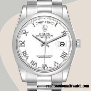replica automatic Rolex Day-Date Men's Rolex Calibre 2836/2813 118206-0041 Silver-tone