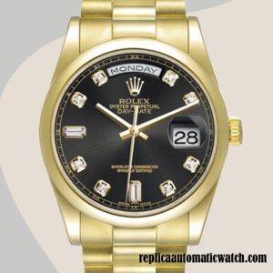replica automatic Rolex Day-Date Rolex Calibre 2836/2813 Men's 118208-83208 Black Dial