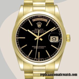 replica automatic Rolex Day-Date Men's Rolex Calibre 2836/2813 118208 Black Dial