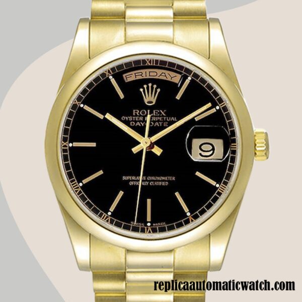 replica automatic Rolex Day-Date Men's Rolex Calibre 2836/2813 118208 Black Dial