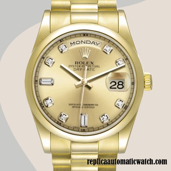 replica automatic Rolex Day-Date 118208 Rolex Calibre 2836/2813 Men's Automatic Champagne Dial