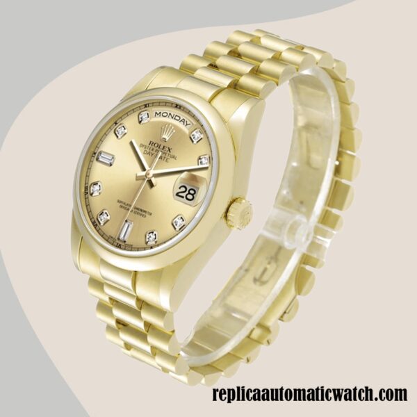 replica automatic Rolex Day-Date 118208 Rolex Calibre 2836/2813 Men's Automatic Champagne Dial - Image 3