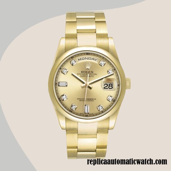 replica automatic Rolex Day-Date 118208 Rolex Calibre 2836/2813 Men's Automatic Champagne Dial - Image 5