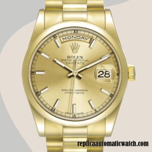 replica automatic Rolex Day-Date Rolex Calibre 2836/2813 118208-0062 Men's Automatic Gold-tone