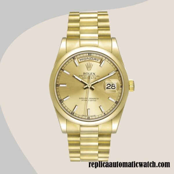 replica automatic Rolex Day-Date Rolex Calibre 2836/2813 118208-0062 Men's Automatic Gold-tone - Image 2
