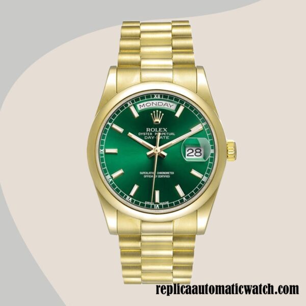 replica automatic Rolex Day-Date Rolex Calibre 2836/2813 Men's m118208-0349 Hands and Markers - Image 2