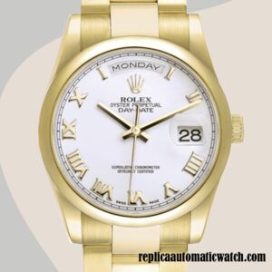replica automatic Rolex Day-Date 118208-73208 Rolex Calibre 2836/2813 Men's White Dial 12mm