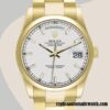replica automatic Rolex Day-Date Rolex Calibre 2836/2813 118208 Men's White Dial Hands and Markers