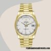 replica automatic Rolex Day-Date Rolex Calibre 2836/2813 118208 Men's White Dial Hands and Markers - Image 5