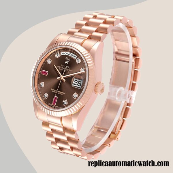 replica automatic Rolex Day-Date Men's Rolex Calibre 2836/2813 118235  Brown Dial - Image 3