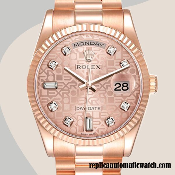 replica automatic Rolex Day-Date Rolex Calibre 2836/2813 118235-0006 Men's Rose Gold Jubilee Dial
