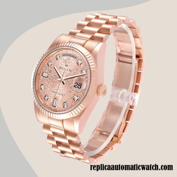 replica automatic Rolex Day-Date Rolex Calibre 2836/2813 118235-0006 Men's Rose Gold Jubilee Dial - Image 3