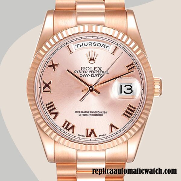 replica automatic Rolex Day-Date 118235F-0001 Rolex Calibre 2836/2813 Men's Rose Gold Dial