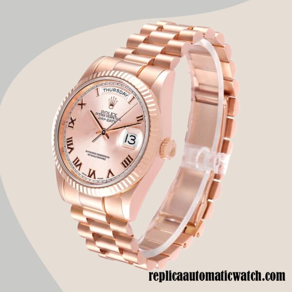 replica automatic Rolex Day-Date 118235F-0001 Rolex Calibre 2836/2813 Men's Rose Gold Dial - Image 3