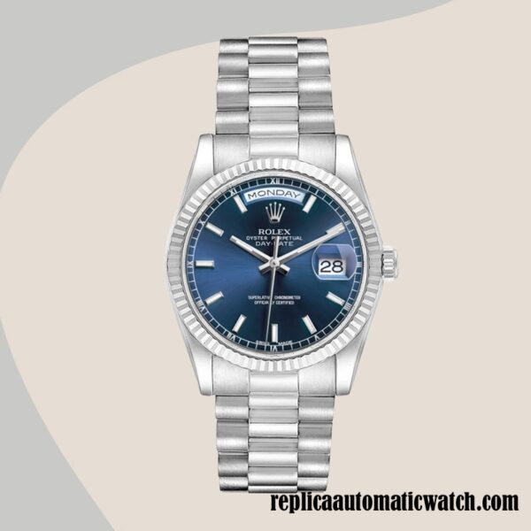 replica automatic Rolex Day-Date Men's Rolex Calibre 2836/2813 118239 Blue Dial 12mm - Image 5