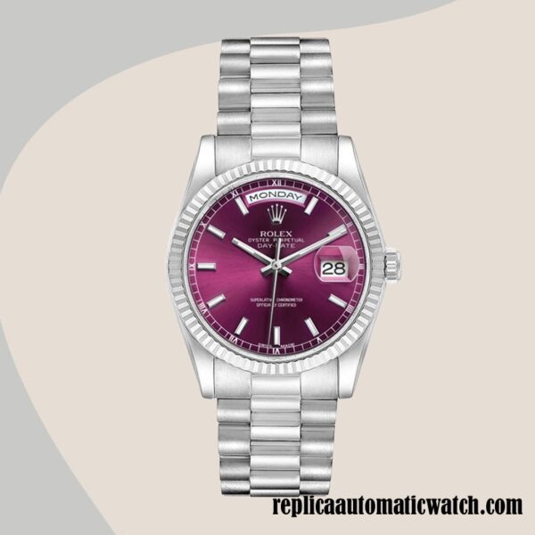 replica automatic Rolex Day-Date Rolex Calibre 2836/2813 m118239-0304 Men's Automatic Cherry Dial - Image 5