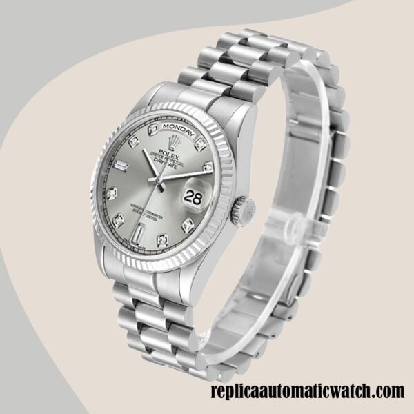replica automatic Rolex Day-Date Men's Rolex Calibre 2836/2813 118239 Silver-tone 12mm - Image 3