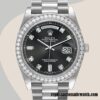 replica automatic Rolex Day-Date 118346 Men's Rolex Calibre 2836/2813 Black Dial