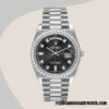 replica automatic Rolex Day-Date 118346 Men's Rolex Calibre 2836/2813 Black Dial - Image 2